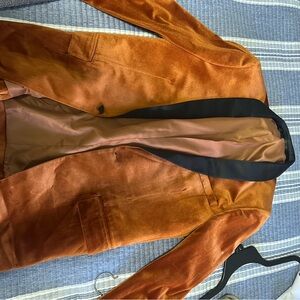 IMAN Men's Rich Orange Jacket with Black Accents